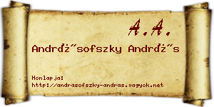Andrásofszky András névjegykártya